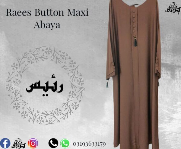 Raees Button Maxi Abaya - Image 7