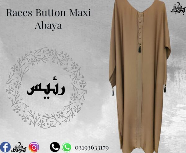 Raees Button Maxi Abaya