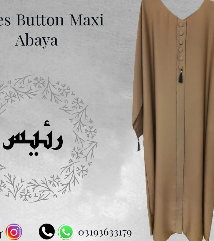 Raees Button Maxi Abaya
