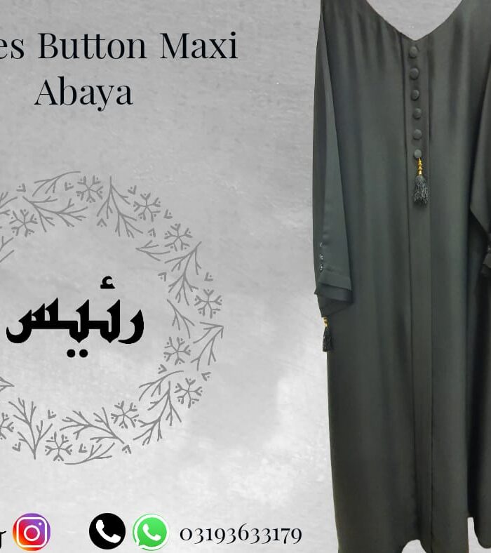 Raees Button Maxi Abaya - Image 4