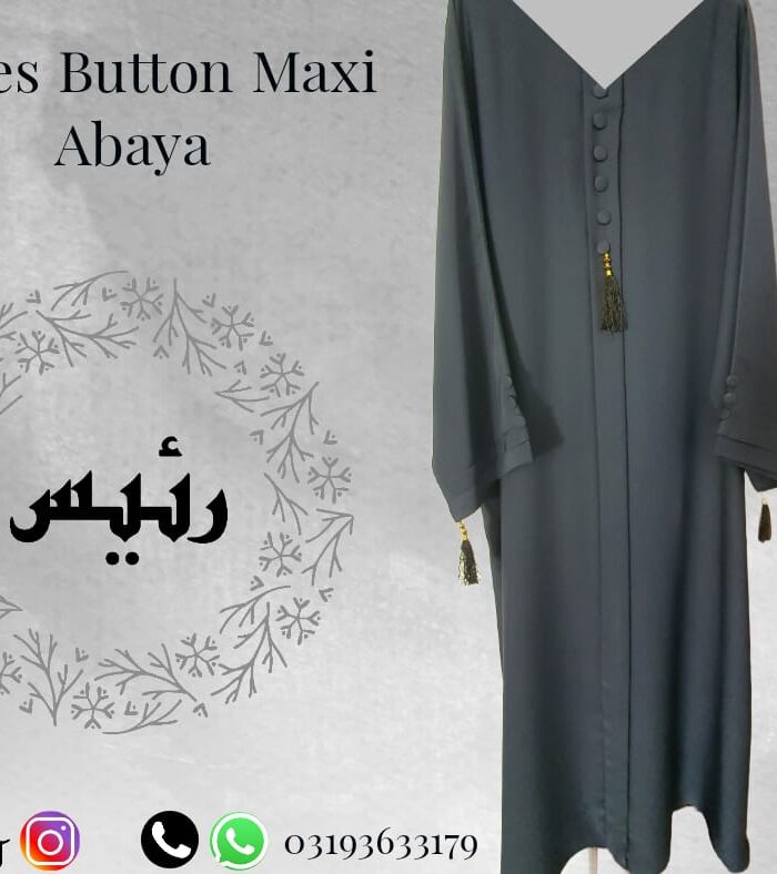Raees Button Maxi Abaya - Image 5