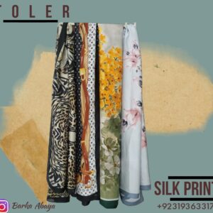 floral silk printed stole
