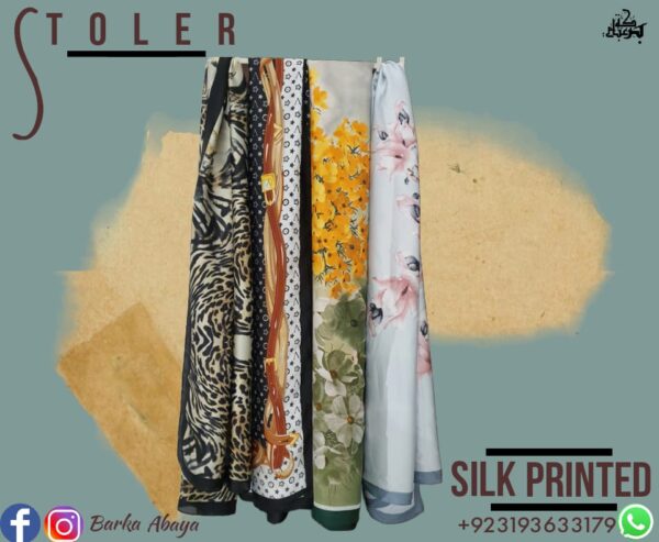 floral silk printed stole