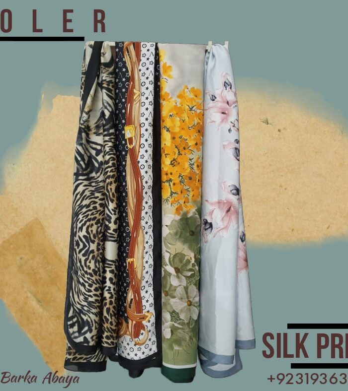 floral silk printed stole