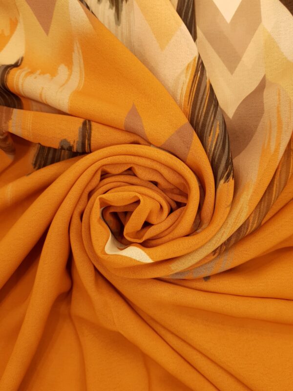 Dull Orange - Arrow Stroke Stole –  Georgette | Lightweight & Artistic | 70' x 26' - Image 3