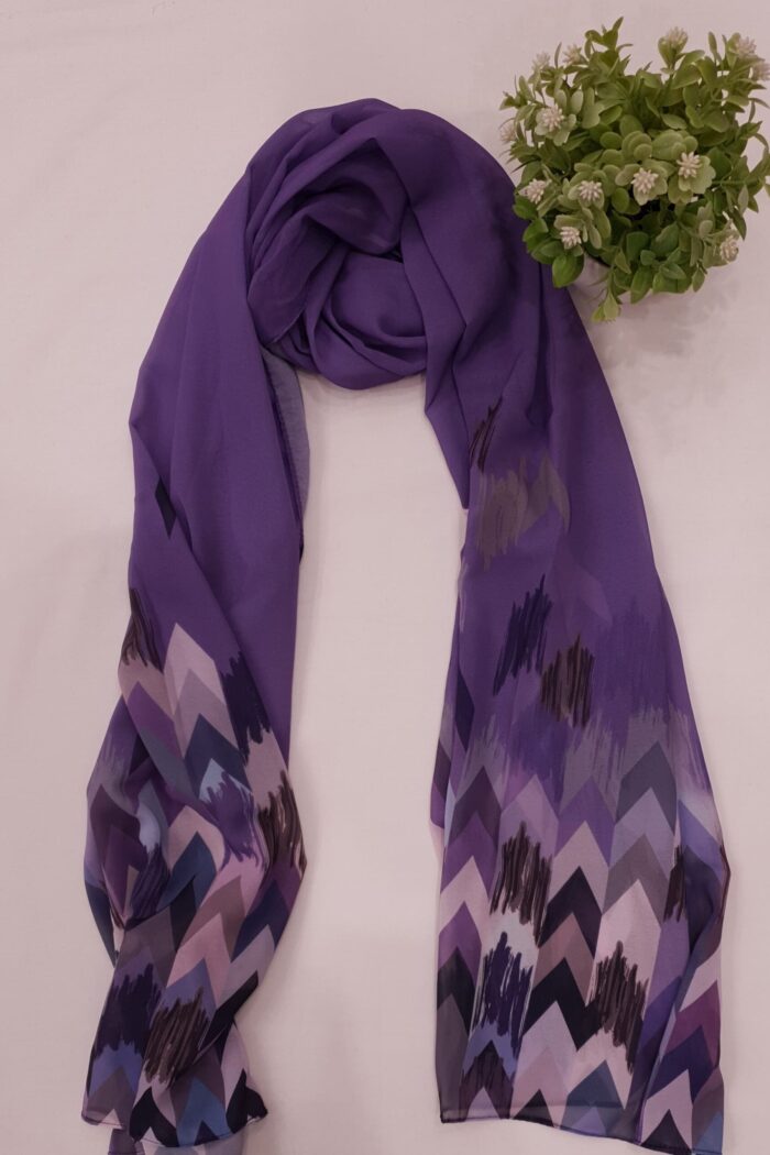 Jamni - Arrow Stroke Stole – Georgette | Lightweight & Artistic | 70' x 26'