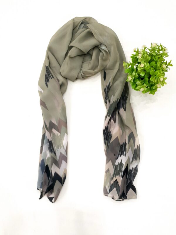 Multi-colour Georgette - Arrow Stroke Stole | Bold & Artistic | 70" x 30" - Image 8