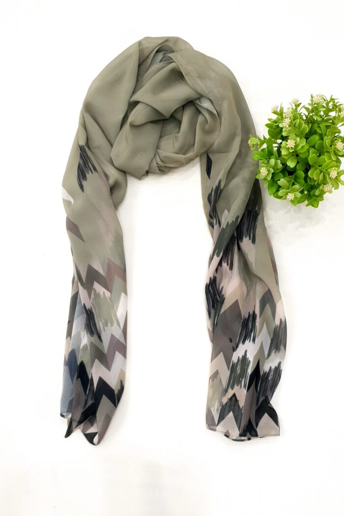 Multi-colour Georgette - Arrow Stroke Stole | Bold & Artistic | 70" x 30" - Image 8