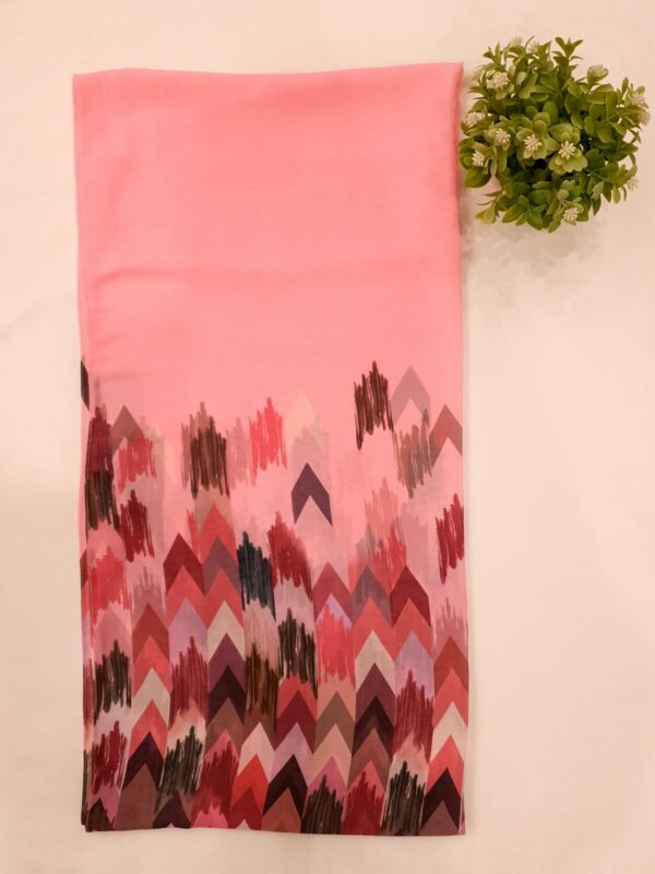 Shocking Pink - Arrow Stroke Stole – Georgette | 70" x 26" | Bold & Artistic - Image 2