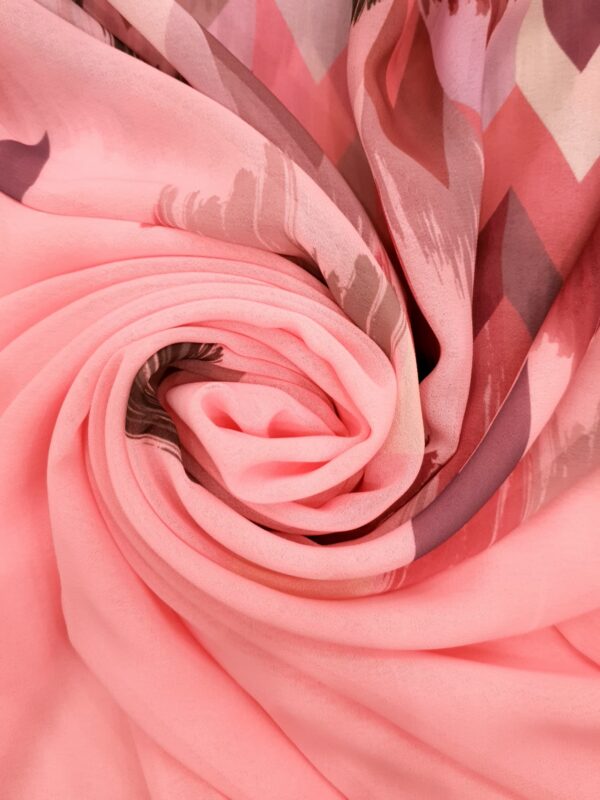Shocking Pink - Arrow Stroke Stole – Georgette | 70" x 26" | Bold & Artistic - Image 3