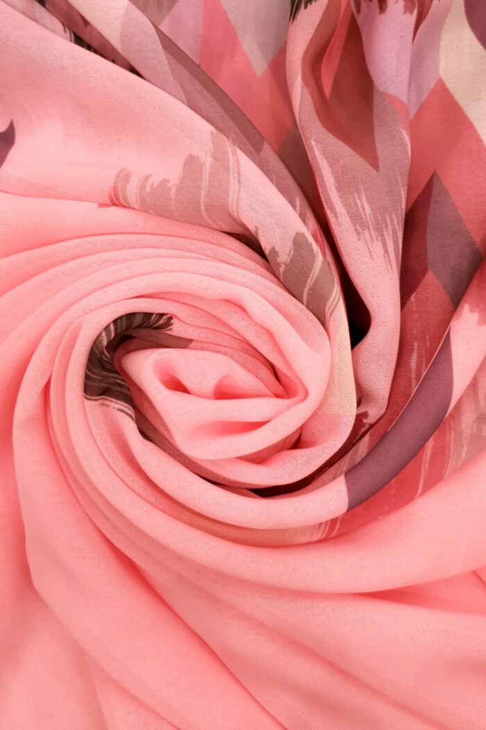 Shocking Pink - Arrow Stroke Stole – Georgette | 70" x 26" | Bold & Artistic - Image 3