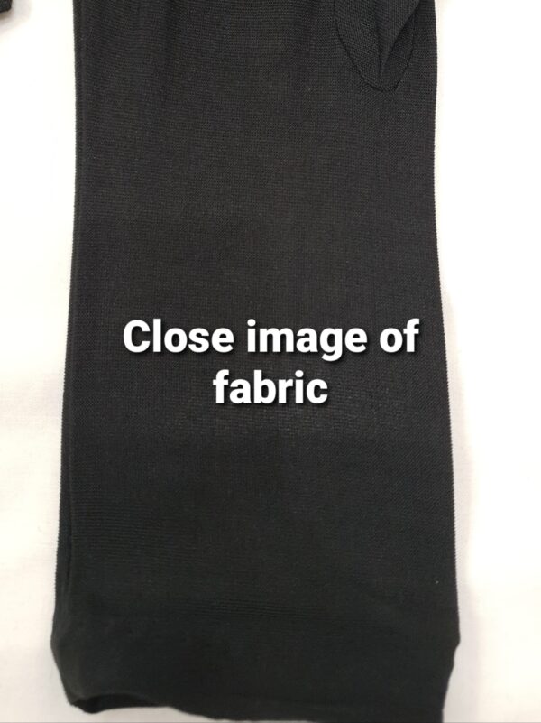 Black Nylon Hijabi Gloves – Elegant Coverage with Floral Motif - Image 4