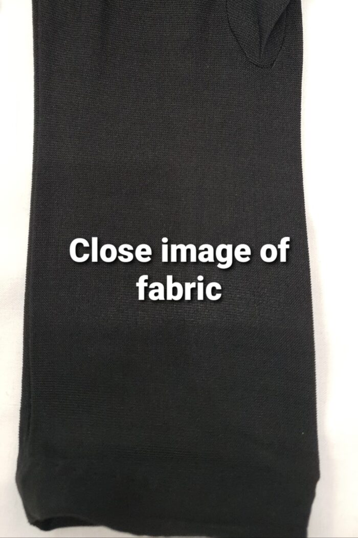 Black Nylon Hijabi Gloves – Elegant Coverage with Floral Motif - Image 4