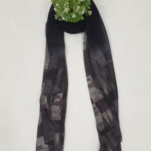 Black Georgette - Box Stroke Stole | Elegant & Artistic | 70" x 26" |