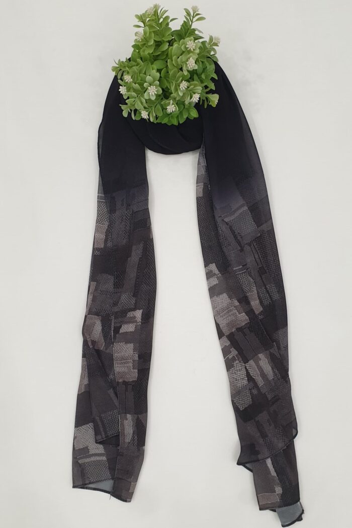 Multi Colour - Box Stroke Stole | Georgette | 70" x 26" | Elegant & Artistic