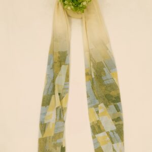 Lemon Green Georgette - Box Stroke Stole | Elegant & Artistic | 70" x 26" |