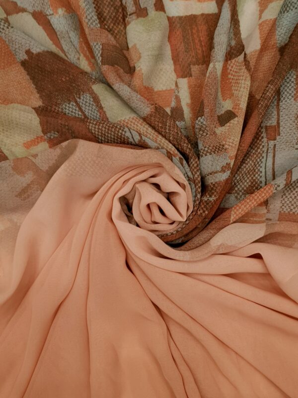 Light Pink Georgette - Box Stroke Stole | Elegant & Artistic | 70" x 26" | - Image 3