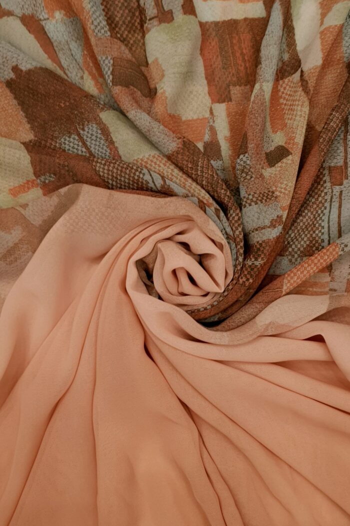 Light Pink Georgette - Box Stroke Stole | Elegant & Artistic | 70" x 26" | - Image 3