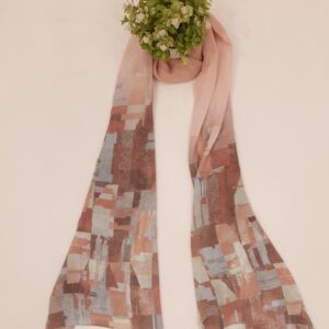 Light Pink Georgette - Box Stroke Stole | Elegant & Artistic | 70" x 26" |