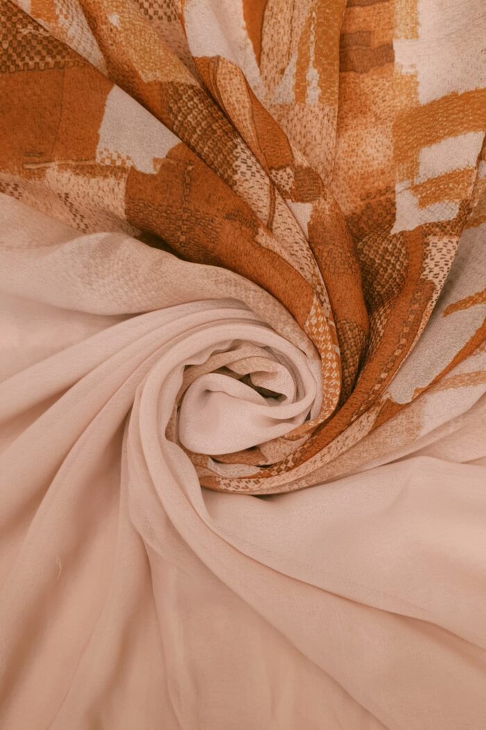 Light Tea Pink Georgette - Box Stroke Stole | Elegant & Artistic | 70" x 26" | - Image 3