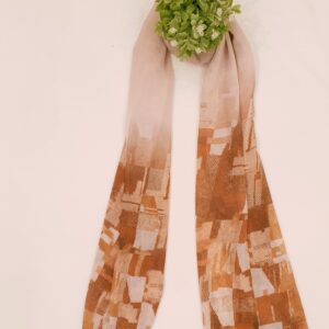 Light Tea Pink Georgette - Box Stroke Stole | Elegant & Artistic | 70" x 26" |