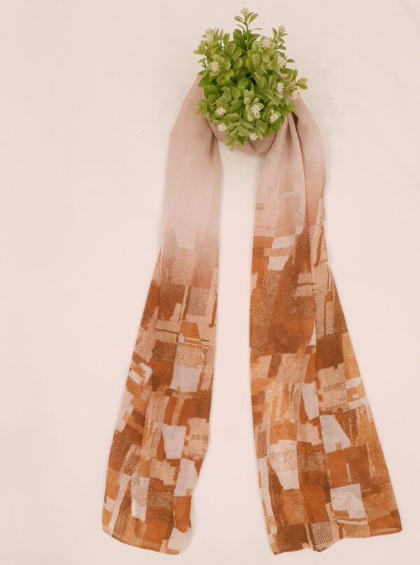 Light Tea Pink Georgette - Box Stroke Stole | Elegant & Artistic | 70" x 26" |
