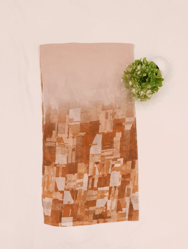 Light Tea Pink Georgette - Box Stroke Stole | Elegant & Artistic | 70" x 26" | - Image 2
