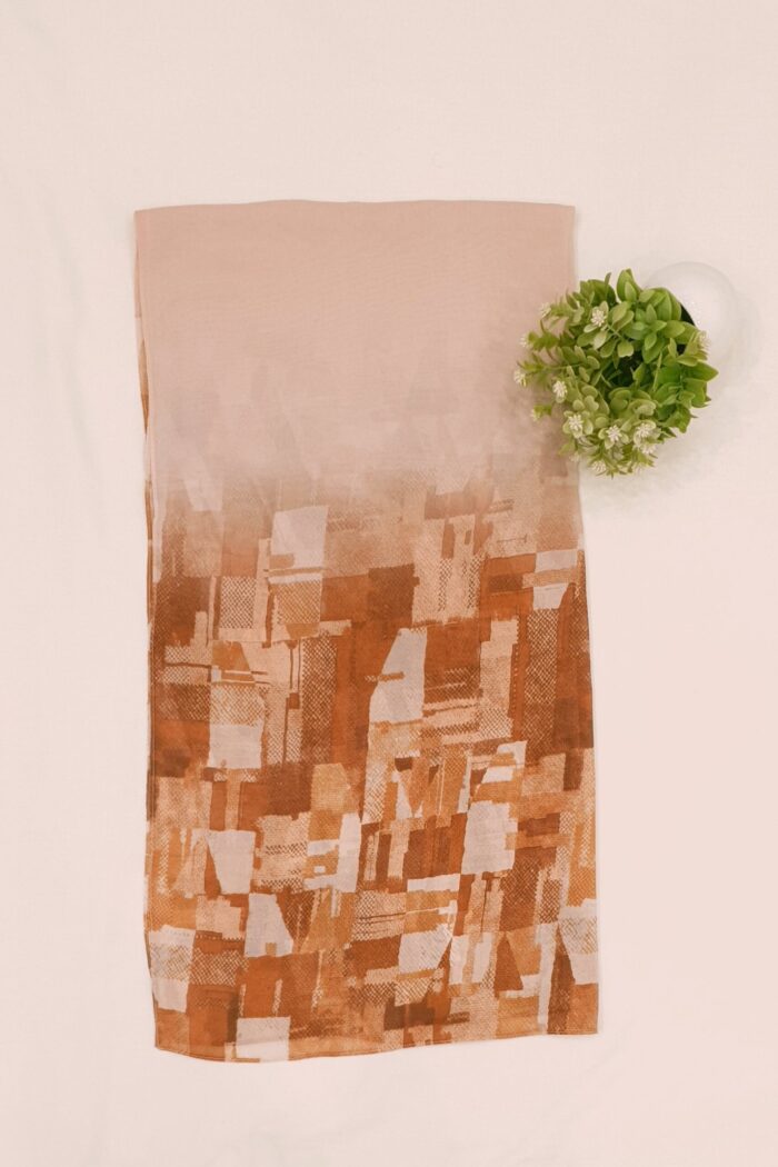 Alternative view of Light Tea Pink Georgette - Box Stroke Stole | Elegant & Artistic | 70" x 26" |