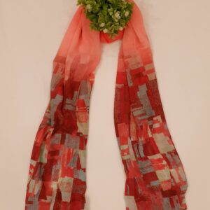 Pink Red Georgette - Box Stroke Stole – | Elegant & Artistic| 70" x 26"