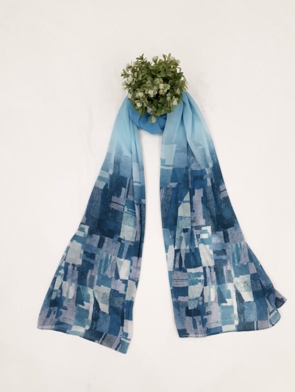 Multi Colour - Box Stroke Stole | Georgette | 70" x 26" | Elegant & Artistic - Image 2