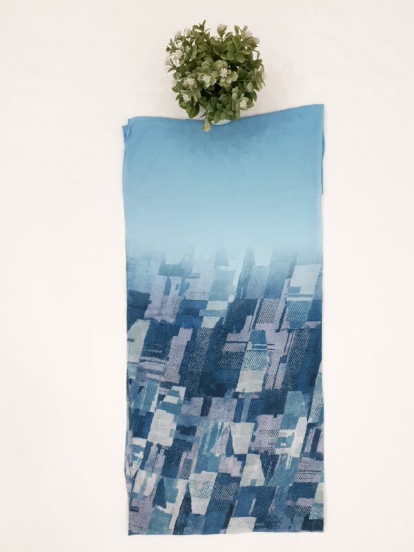 Multi Colour - Box Stroke Stole | Georgette | 70" x 26" | Elegant & Artistic - Image 3
