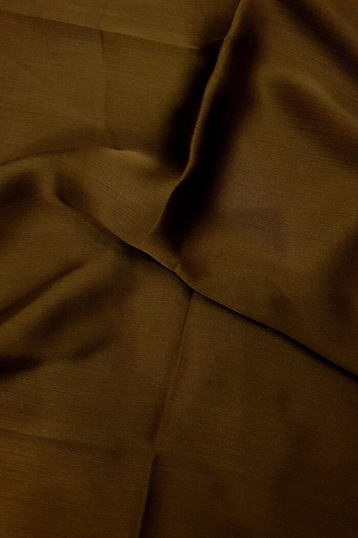 Brown - Chunnat Stole | Soft Wrinkled Fabric | 70" x 30" | Light Metallic Shine - Image 3