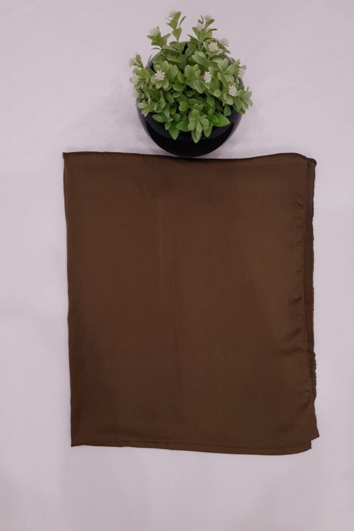 Alternative view of Brown - Chunnat Stole | Soft Wrinkled Fabric | 70" x 30" | Light Metallic Shine