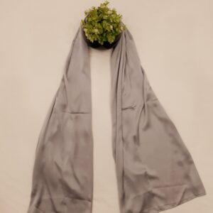 Silver Grey - Chunnat Stole | Soft Fabric | 70" x 30" | Wrinkled Texture with Light Metallic Shine