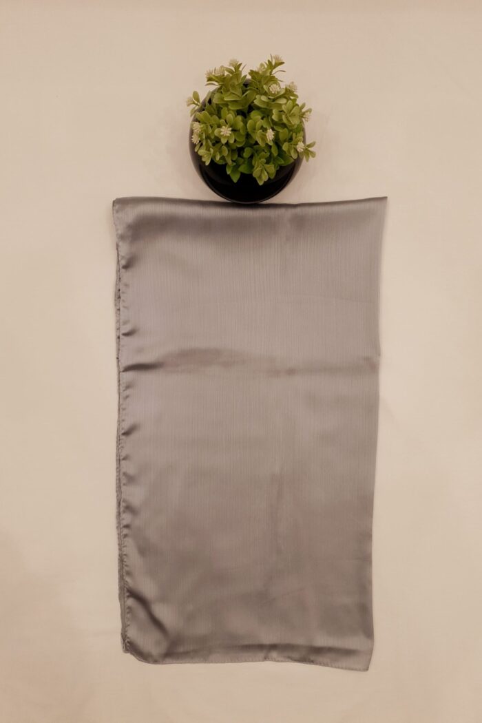 Alternative view of Silver Grey - Chunnat Stole | Soft Fabric | 70" x 30" | Wrinkled Texture with Light Metallic Shine