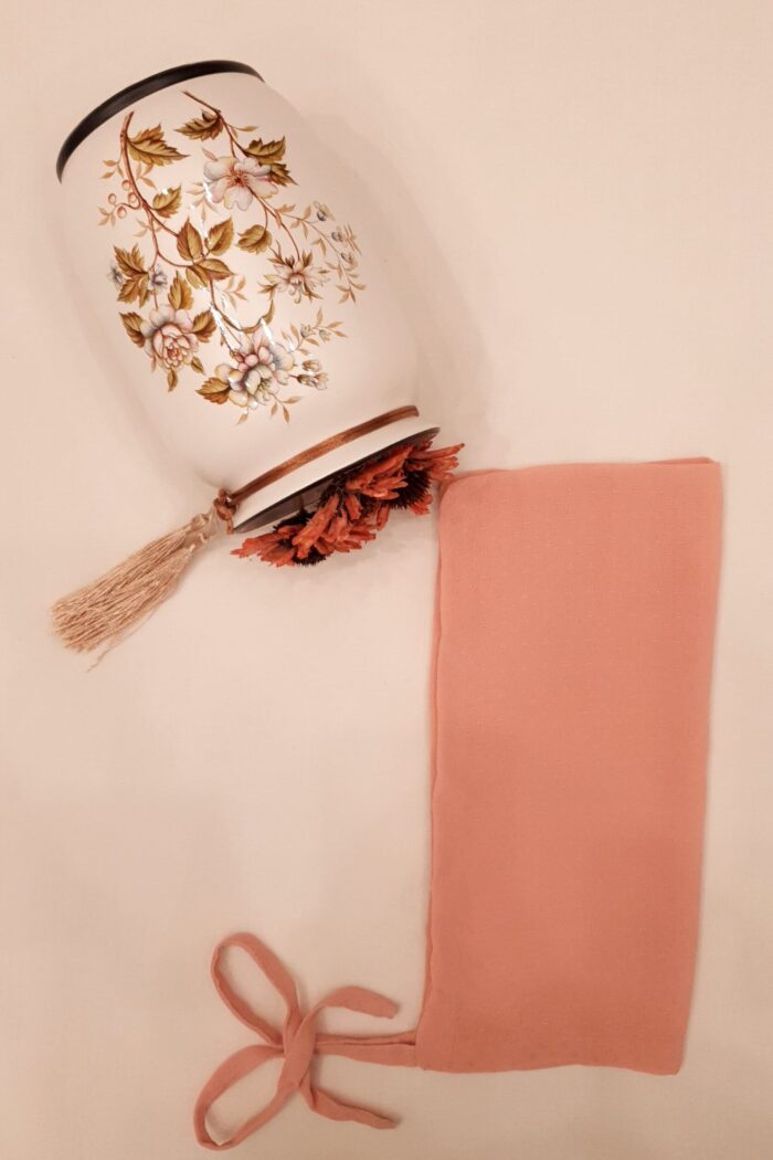Pink Self-Print Dori Niqab – Single Layer | Georgette Fabric