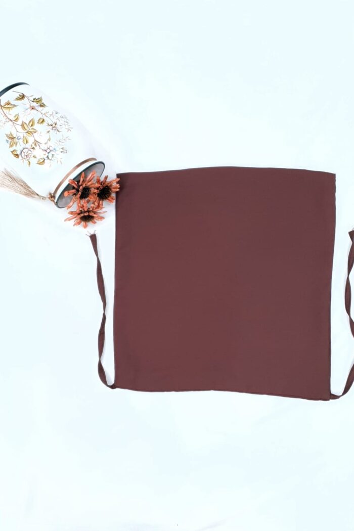 Alternative view of Brown Dori Niqab – Single Layer | Georgette Fabric