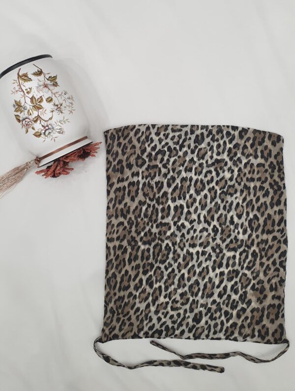 Cheetah Self-Print Dori Niqab – Single Layer | Georgette Fabric - Image 2