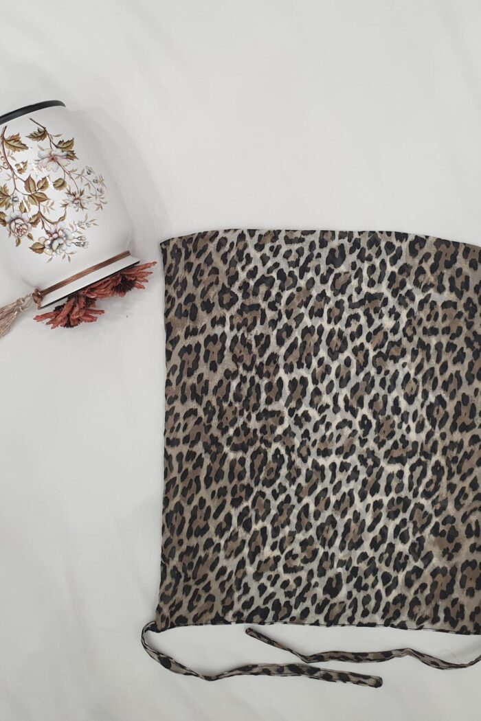 Alternative view of Cheetah Self-Print Dori Niqab – Single Layer | Georgette Fabric