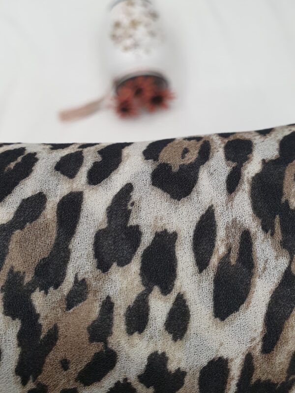 Cheetah Self-Print Dori Niqab – Single Layer | Georgette Fabric - Image 3