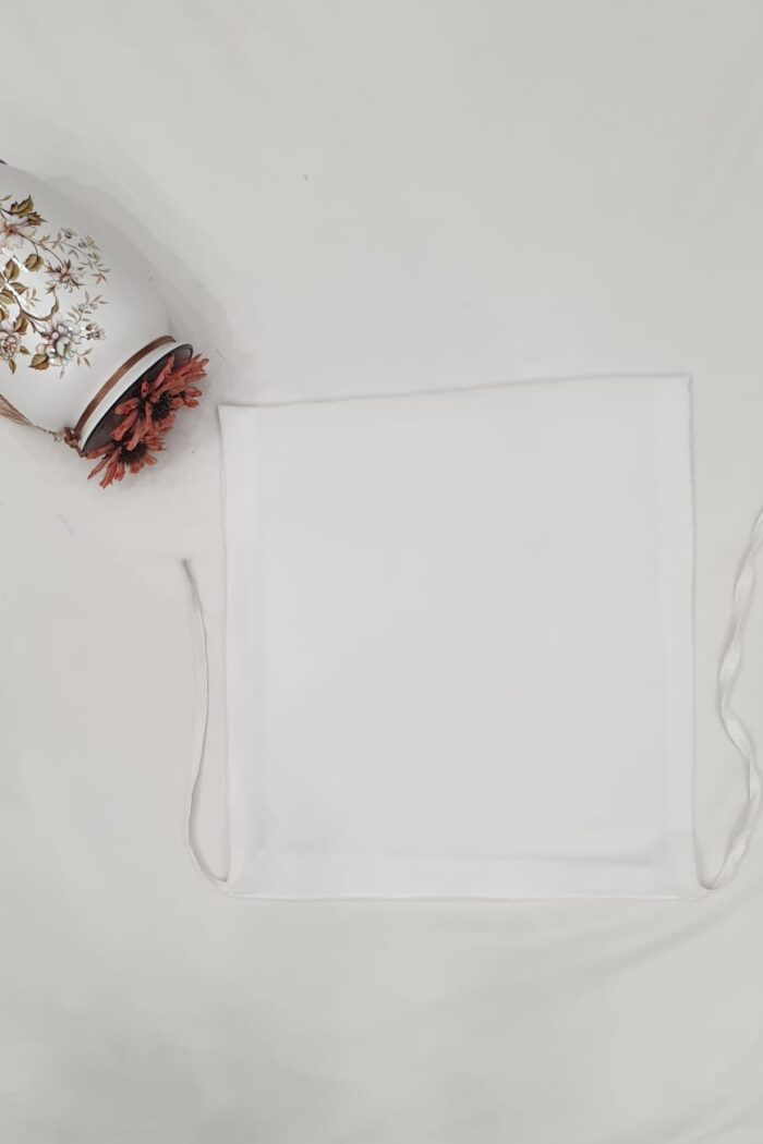 Alternative view of Milky White Dori Niqab – Single Layer | Georgette Fabric