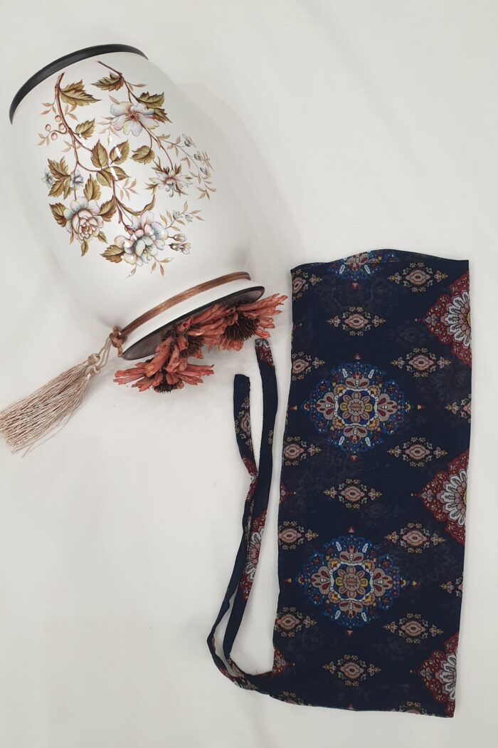 Blue Nebula Dori Niqab – Single Layer | Printed Georgette Fabric with Traditional Motifs