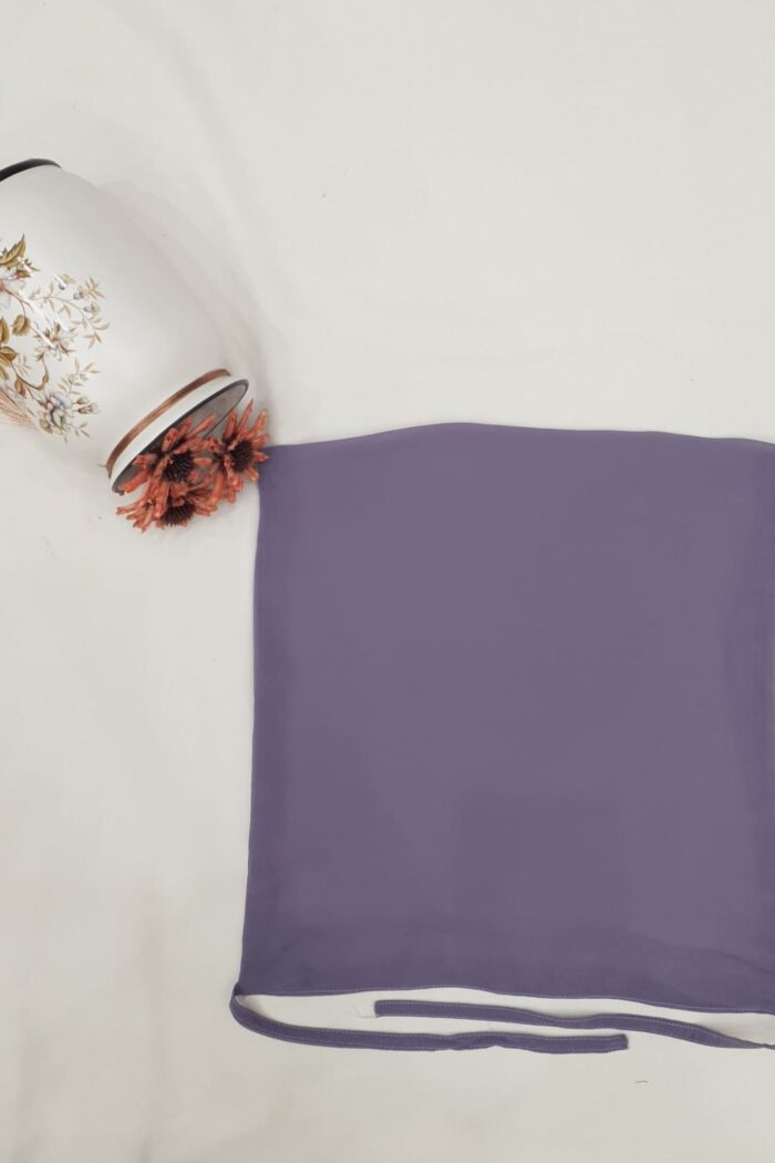 Alternative view of Onion Purple Dori Niqab – Single Layer | Georgette Fabric