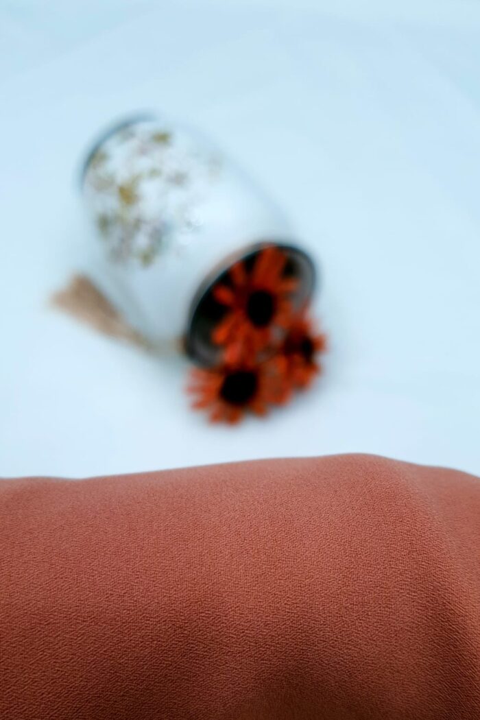 Peach Dori Niqab – Single Layer | Georgette Fabric - Image 3