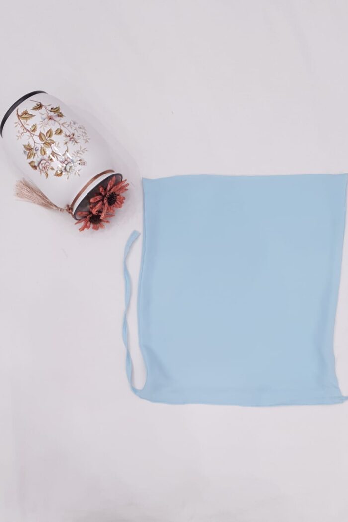Alternative view of Sky Blue Dori Niqab – Single Layer | Georgette Fabric