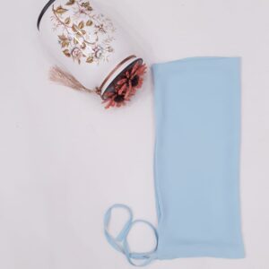 Sky Blue Dori Niqab – Single Layer | Georgette Fabric