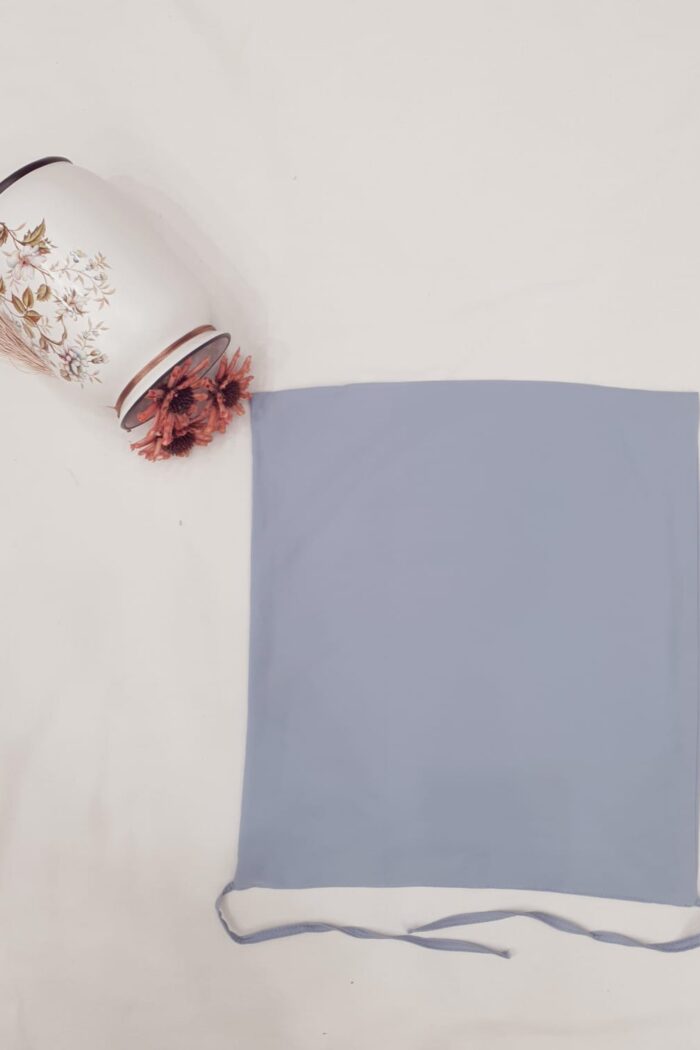 Alternative view of Grey-Blue Dori Niqab – Single Layer | Georgette Fabric