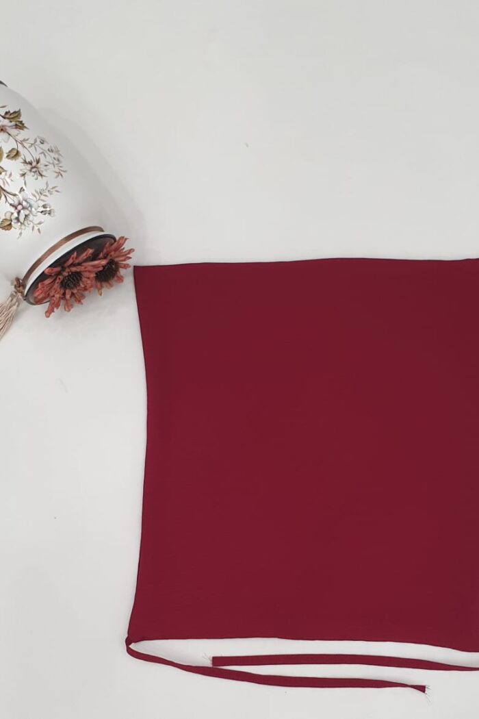Alternative view of Maroon Dori Niqab – Single Layer | Zoom Fabric