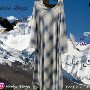 Blue Check - Falcon Single Layered Abaya