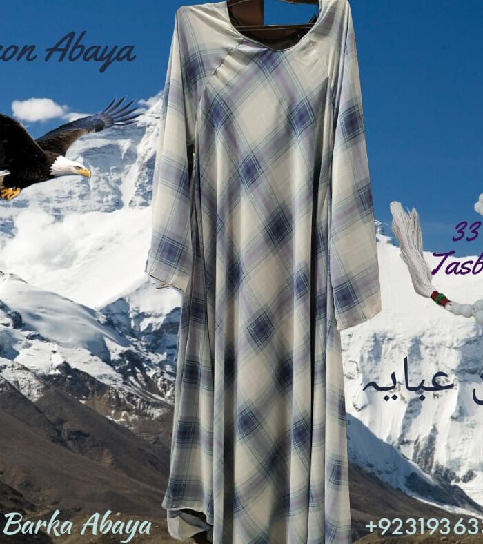Blue Check - Falcon Single Layered Abaya
